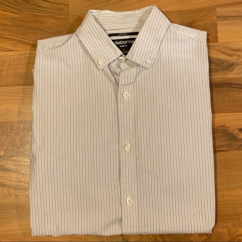 Claiborne 80’s 2-Ply Striped Button Up Men’s (S)